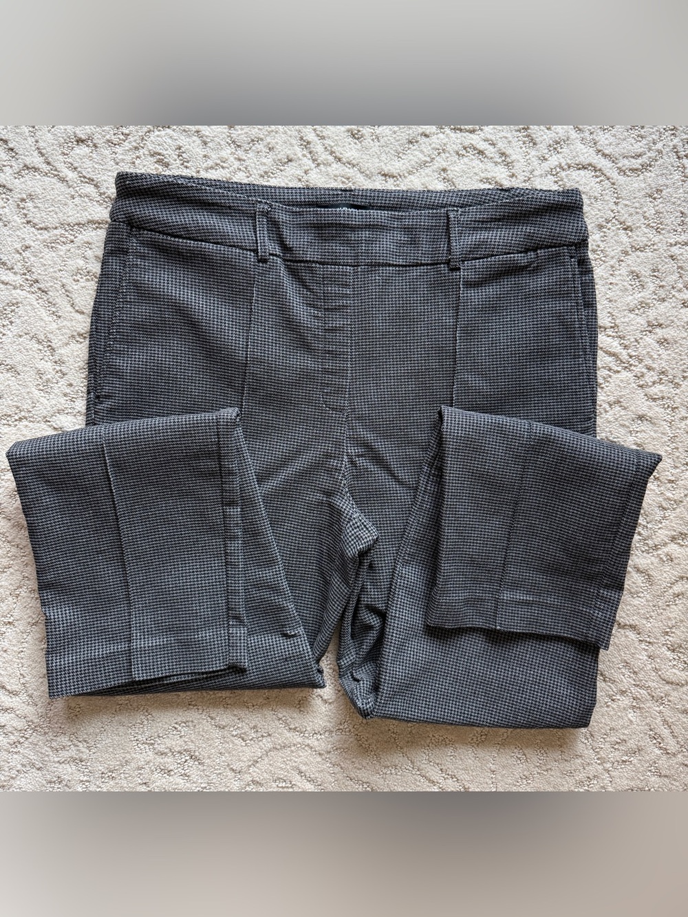Hilary Radley Large Pull on Gray Check Stretch Dress Pants